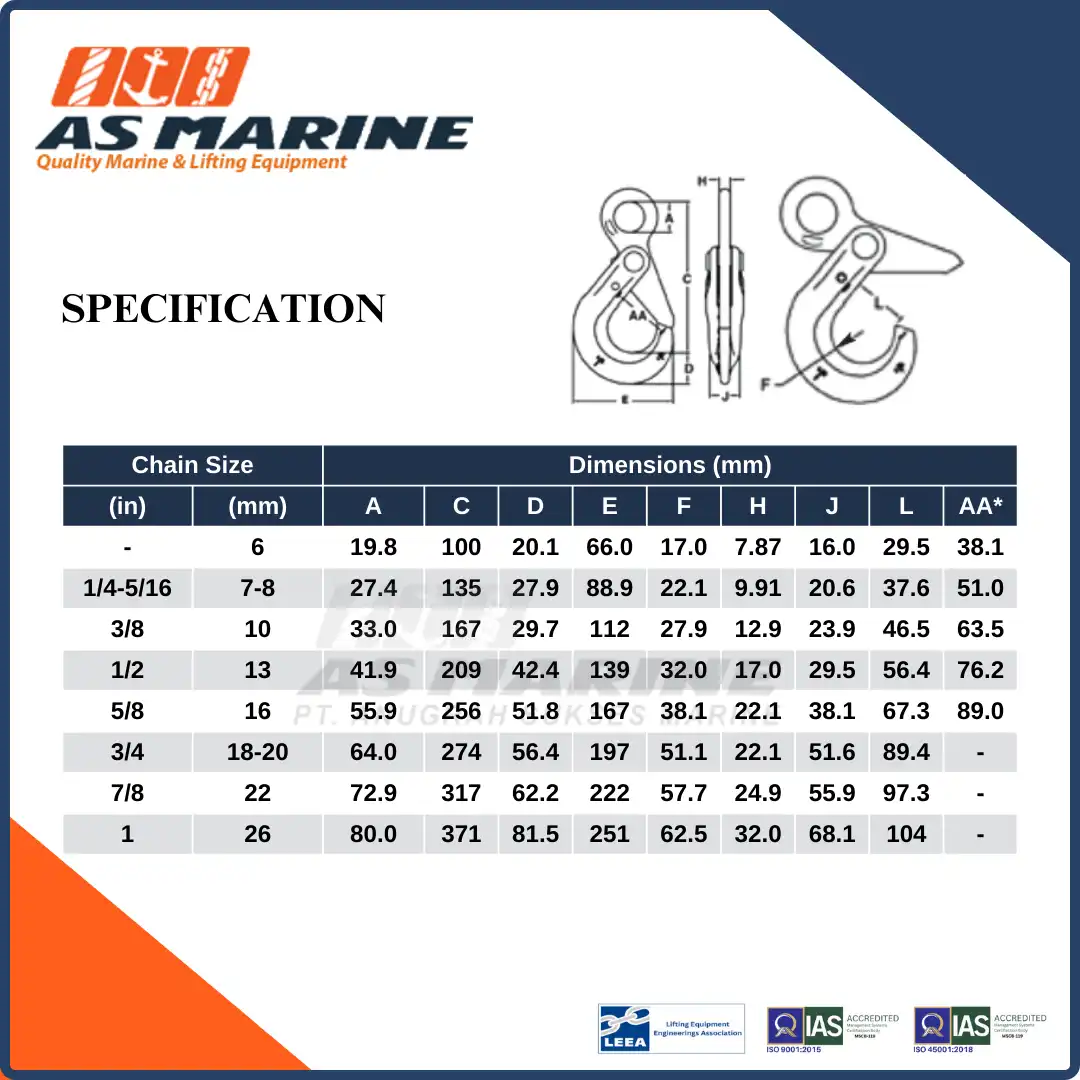 Specification S1316 Crosby USA